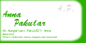 anna pakular business card